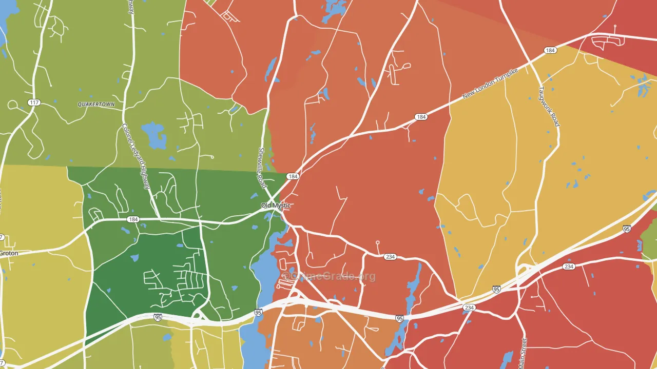 Old Mystic, CT Map of Arson Rates