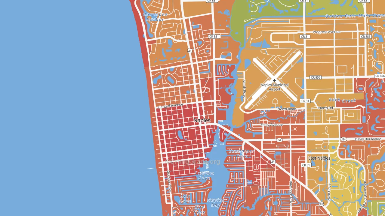 Old Naples, Naples, FL Map of Arson Rates