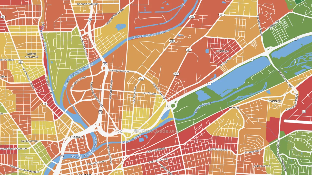 Old North Dayton, Dayton, OH Map of Arson Rates