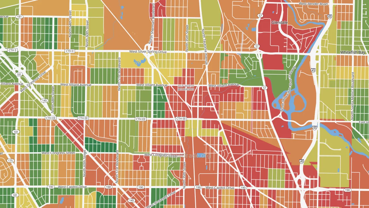 Old North Milwaukee, Milwaukee, WI Map of Arson Rates
