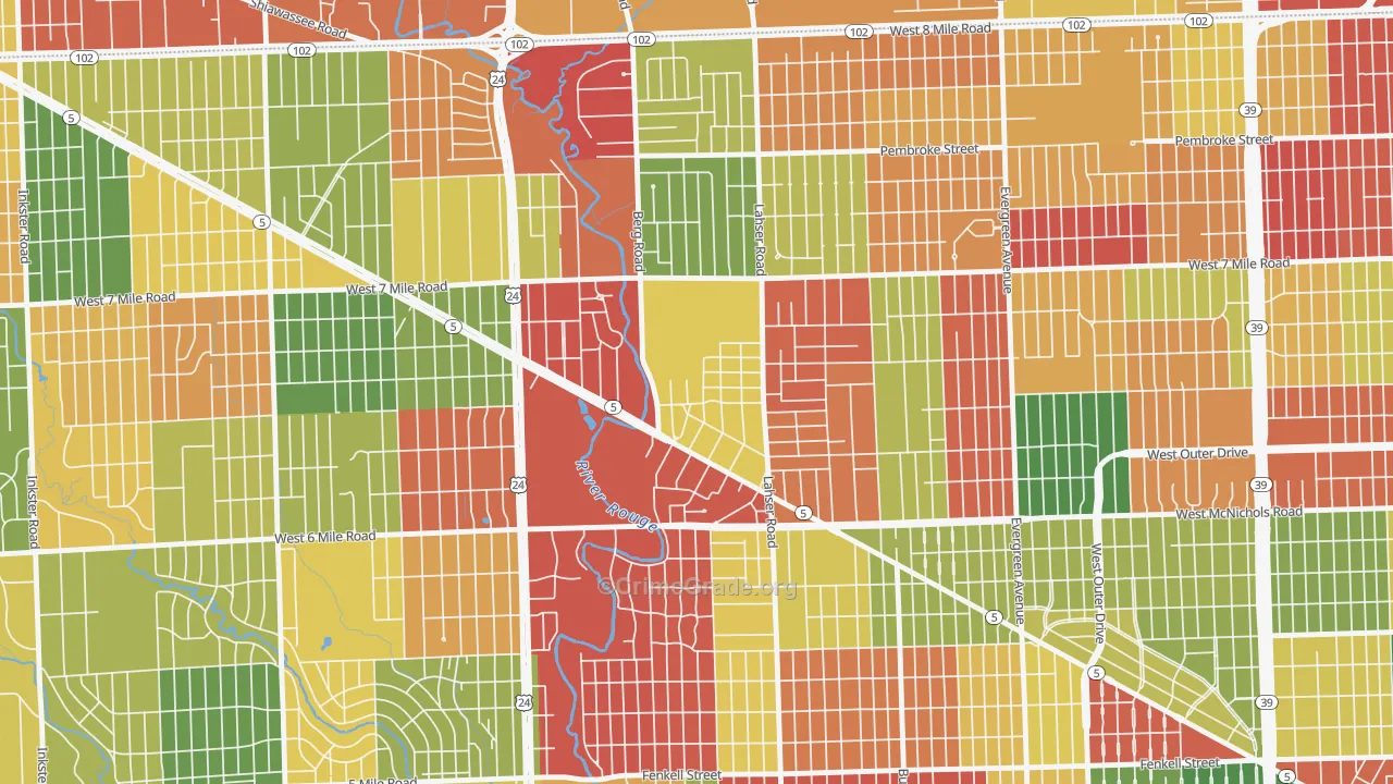 Old Redford, Detroit, MI Map of Arson Rates