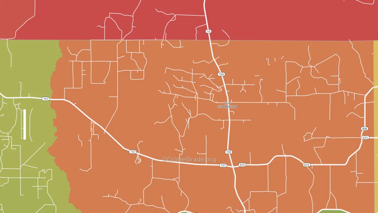 Old Shongaloo, LA Map of Arson Rates