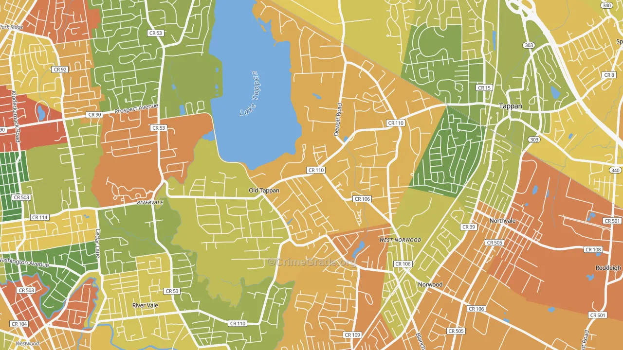 Old Tappan, NJ Map of Arson Rates