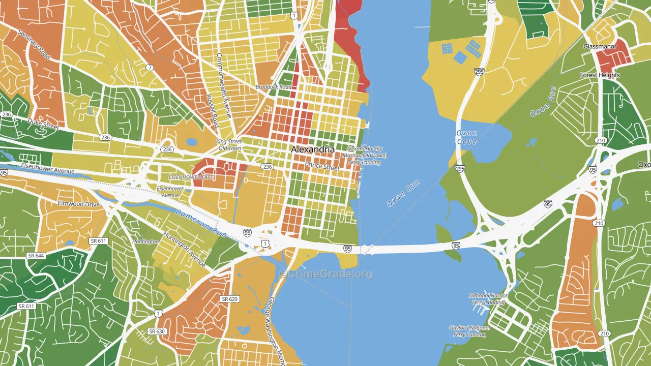 Old Town, Alexandria, VA Map of Arson Rates