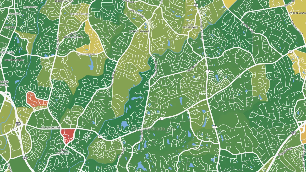 Olde Providence South, Charlotte, NC Map of Arson Rates