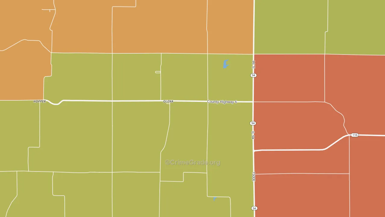 Olena, IL Map of Arson Rates