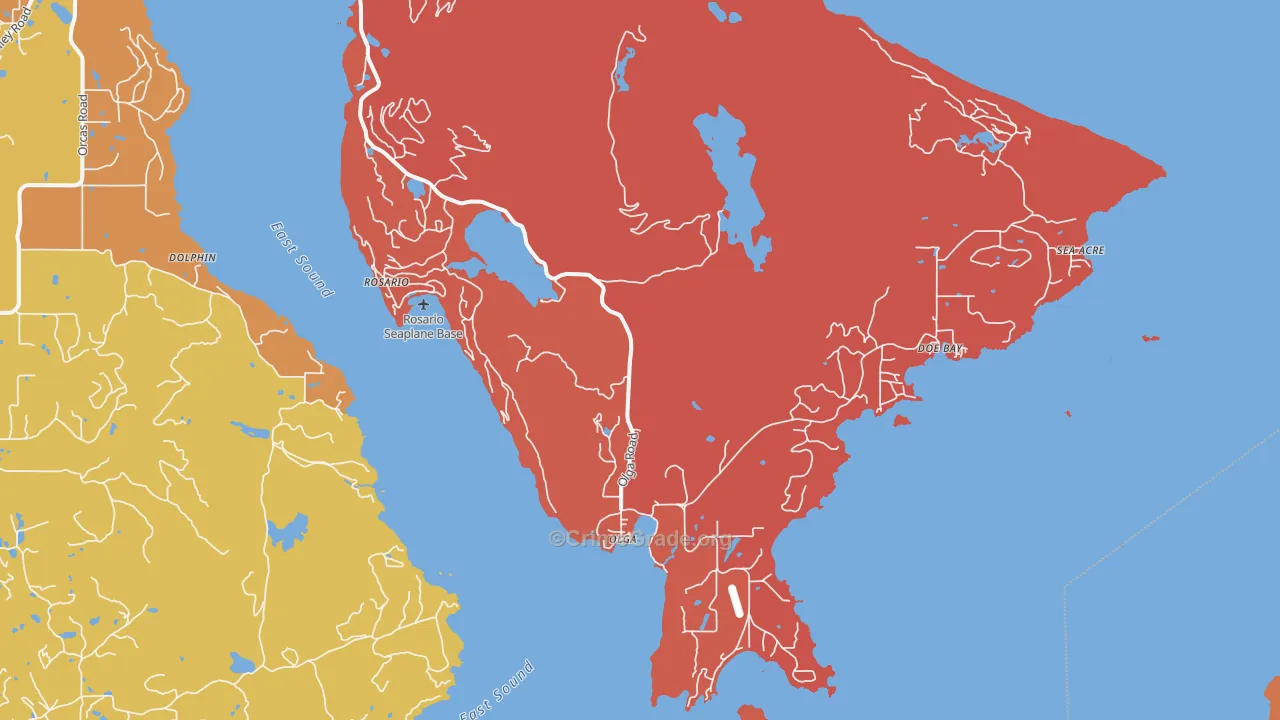 Olga, WA Map of Arson Rates