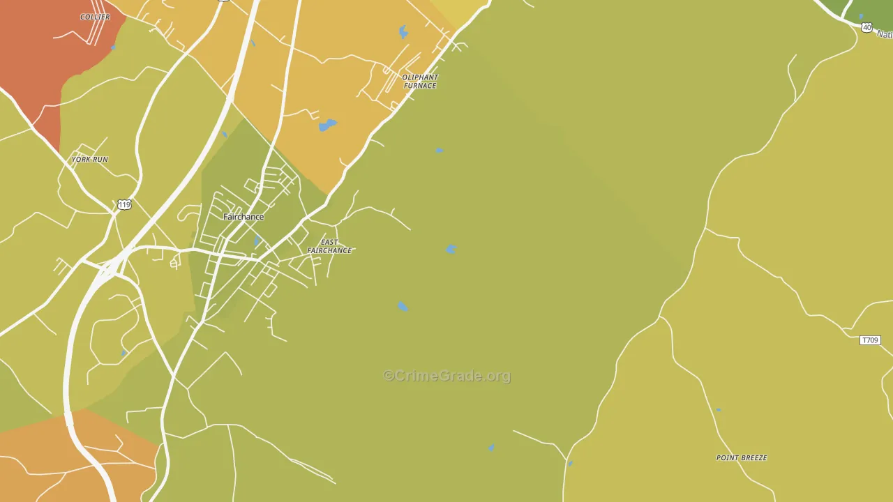 Oliphant Furnace, PA Map of Arson Rates