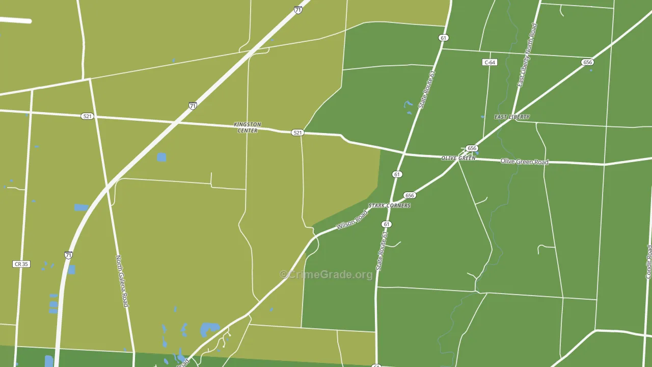 Olive Green, OH Map of Arson Rates