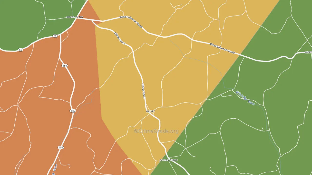 Olivet, PA Map of Arson Rates
