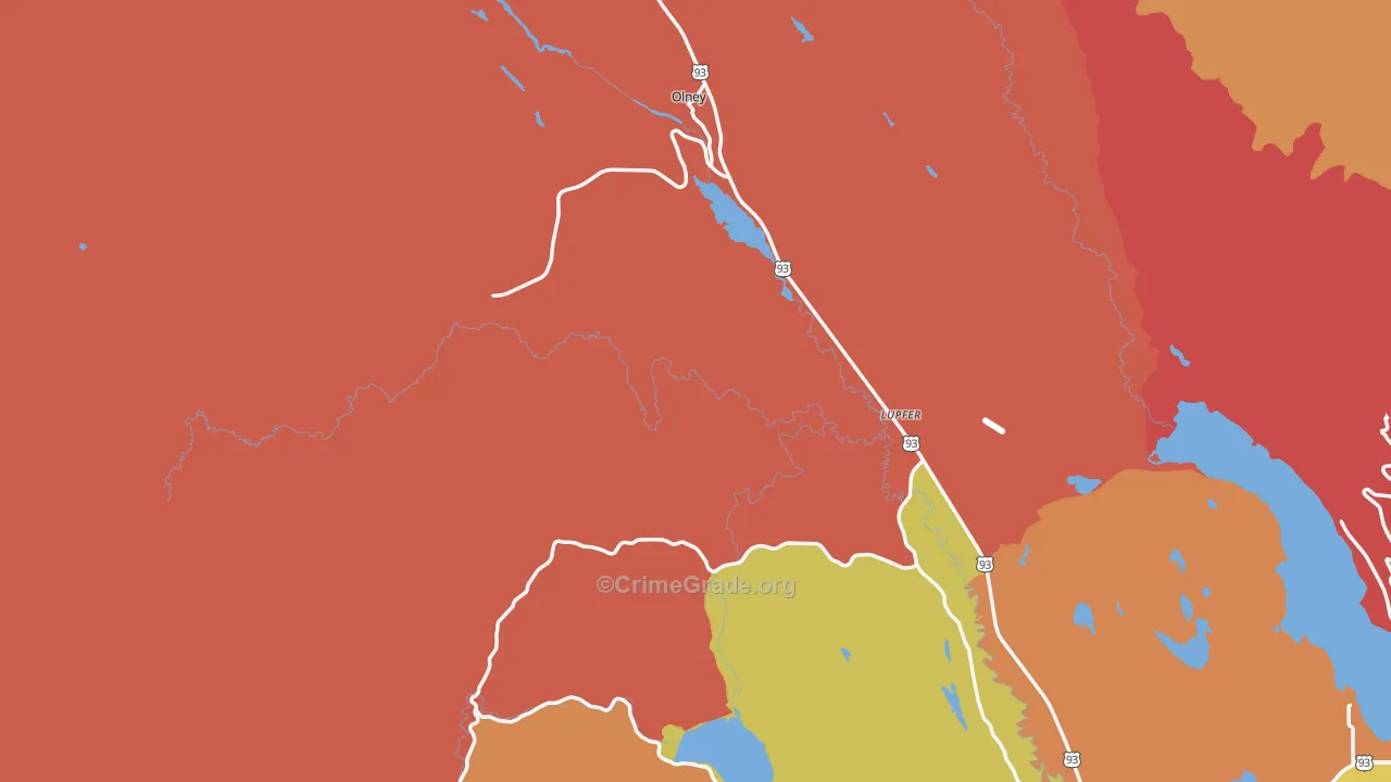 Olney, MT Map of Arson Rates