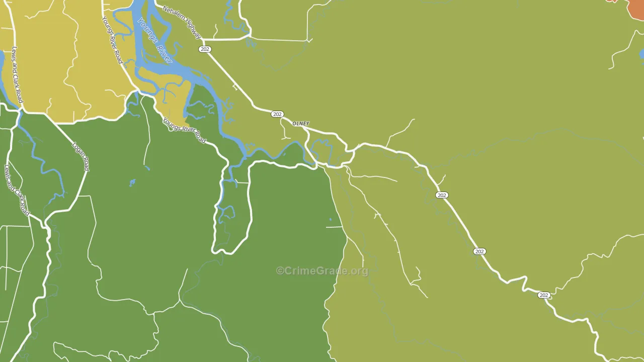 Olney, OR Map of Arson Rates