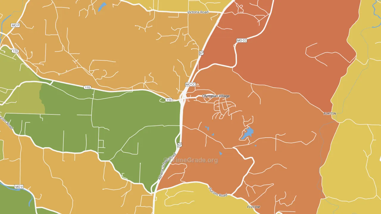 Olympian Village, MO Map of Arson Rates