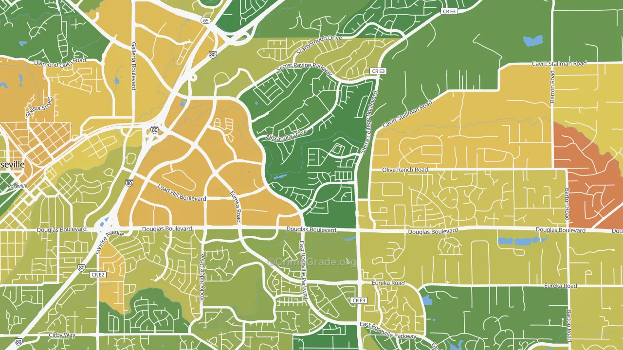 Olympus Pointe, Roseville, CA Map of Arson Rates