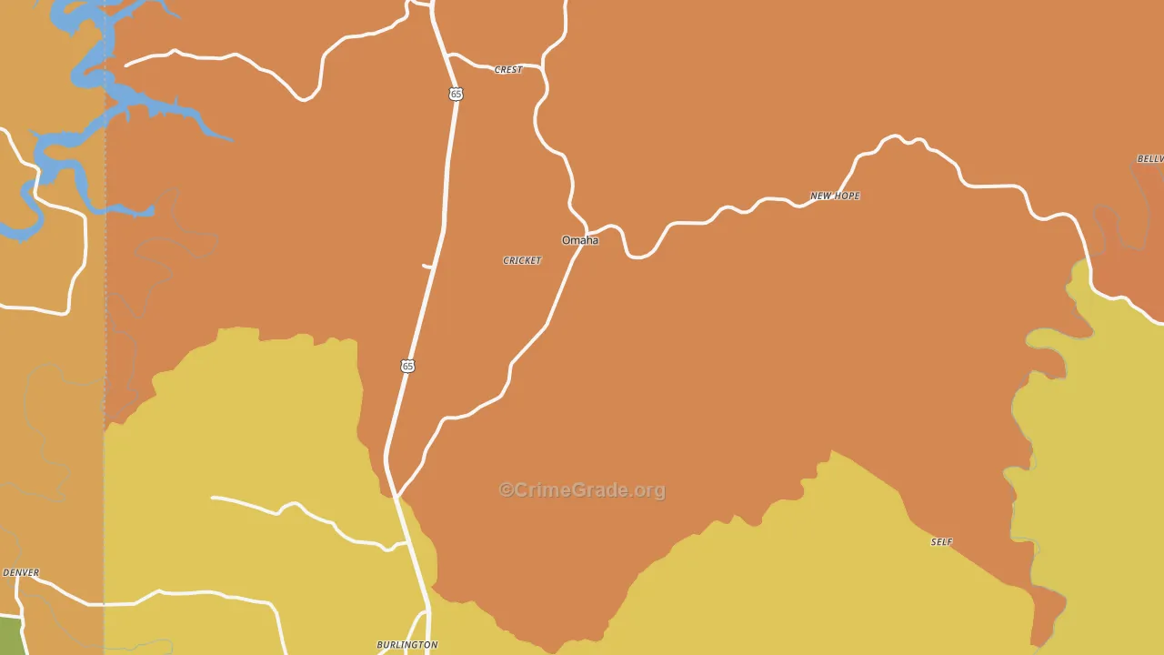 Omaha, AR Map of Arson Rates