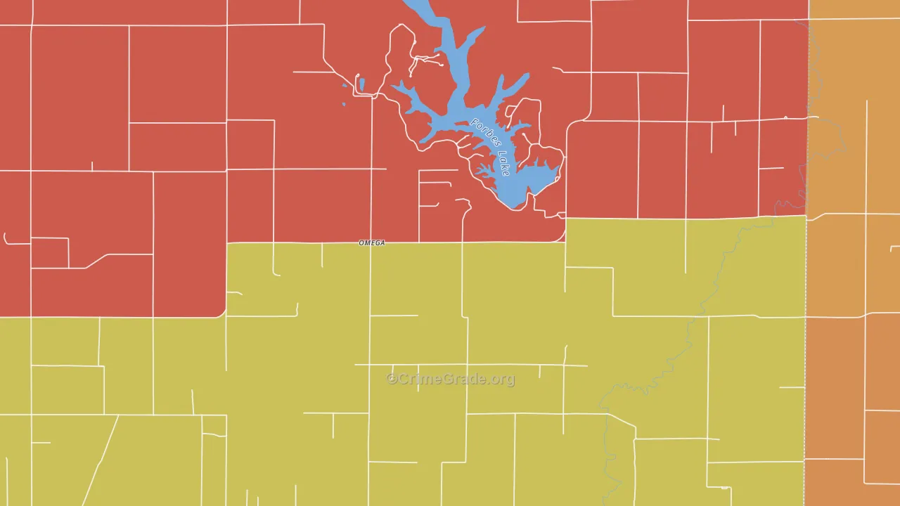 Omega, IL Map of Arson Rates