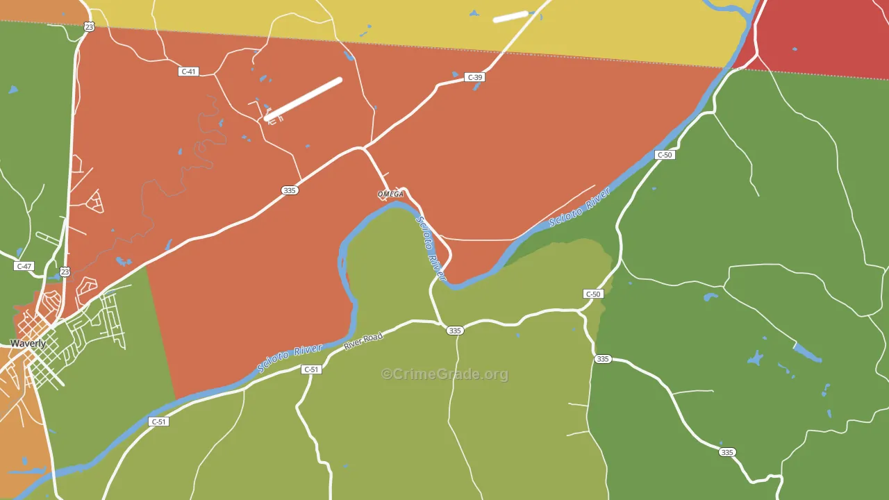 Omega, OH Map of Arson Rates