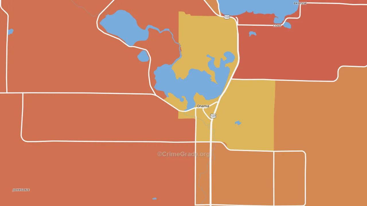 Onamia, MN Map of Arson Rates