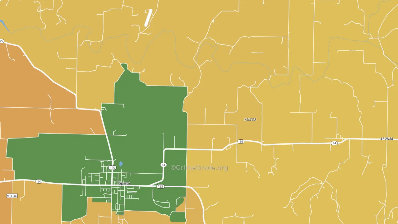 Ongo, MO Map of Arson Rates