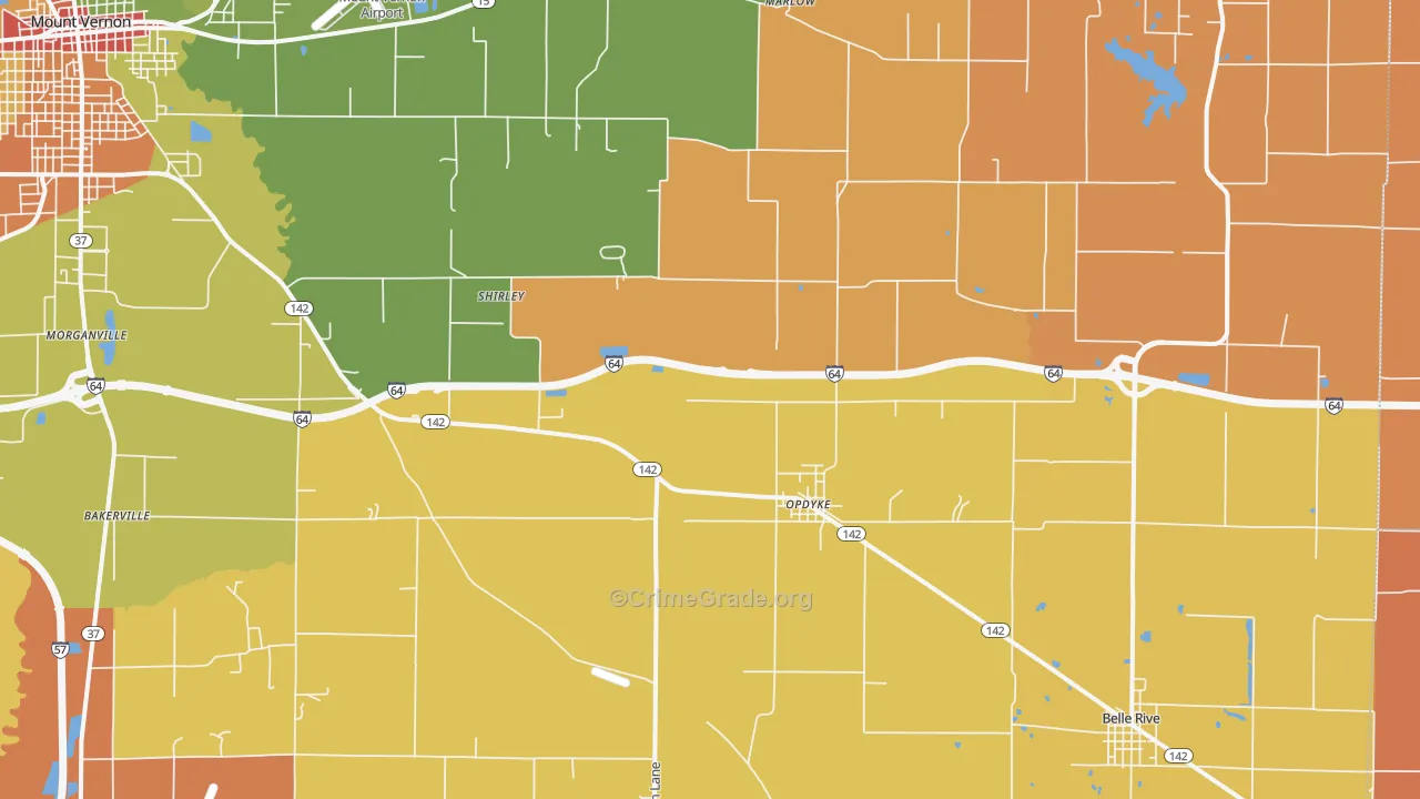 Opdyke, IL Map of Arson Rates