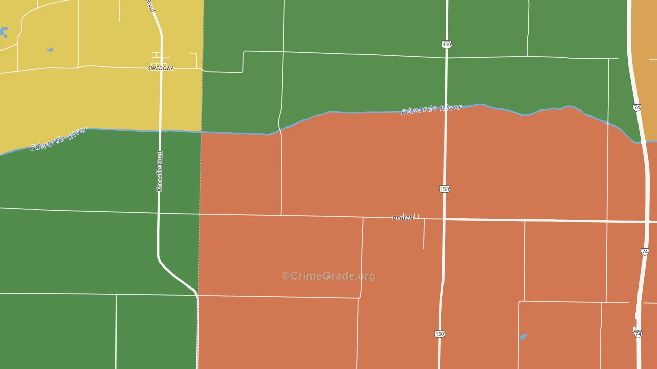 Opheim, IL Map of Arson Rates