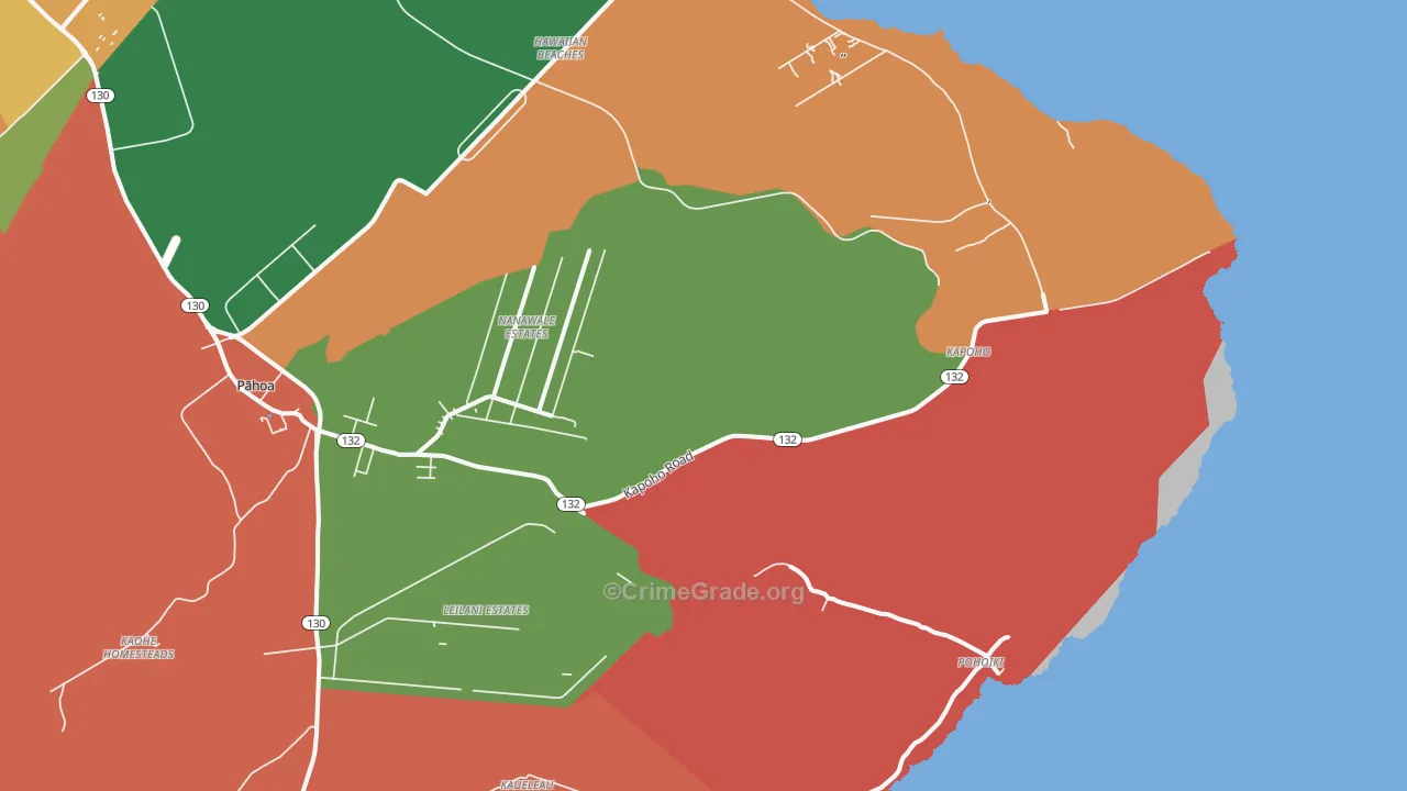 Opihikao, HI Map of Arson Rates