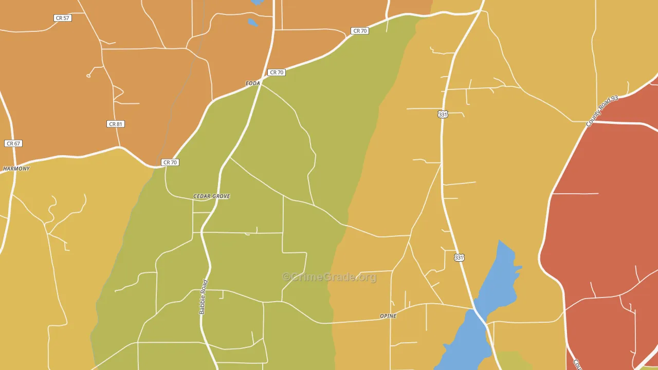 Opine, AL Map of Arson Rates