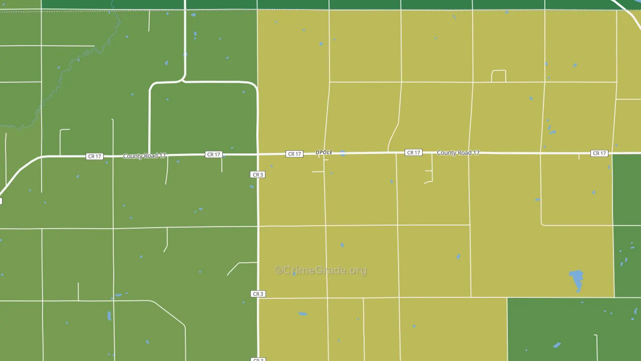 Opole, MN Map of Arson Rates