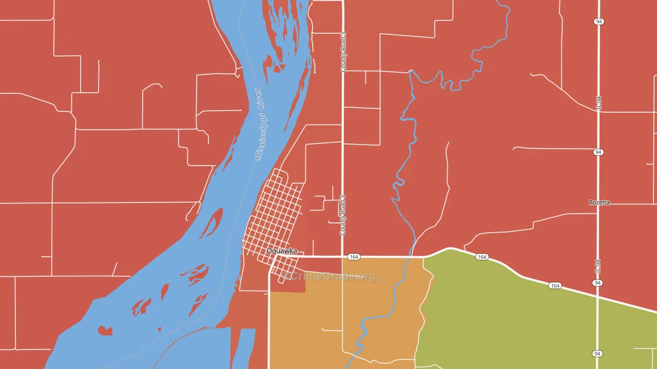 Oquawka, IL Map of Arson Rates