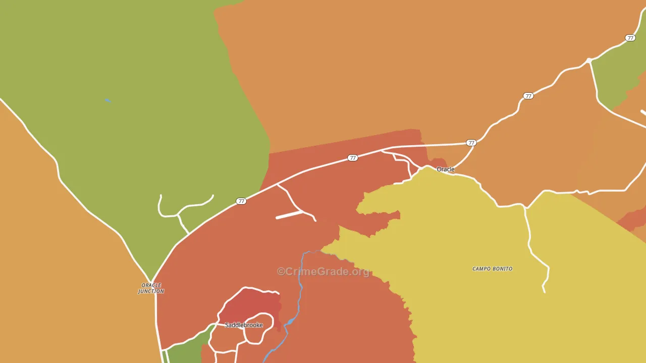 Oracle, AZ Map of Arson Rates
