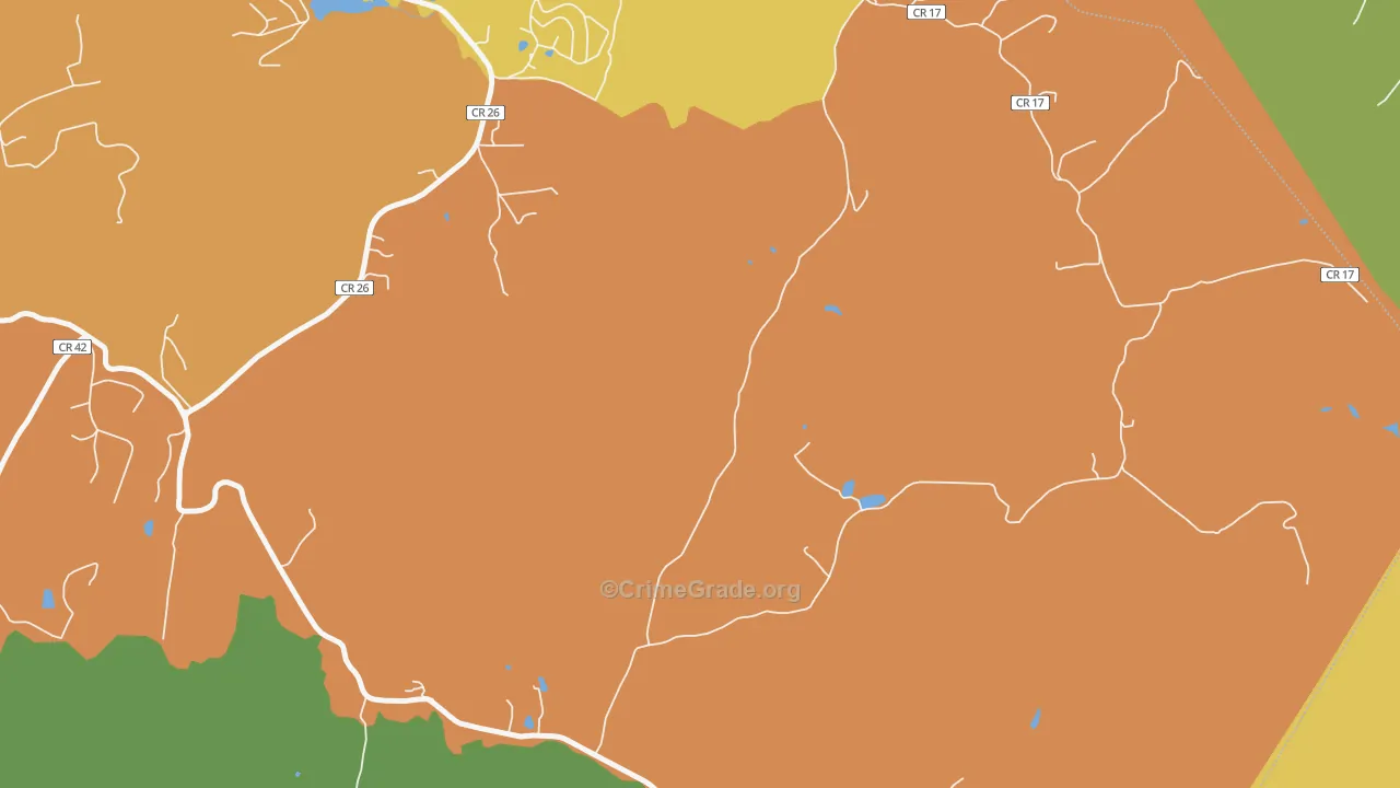 Oral Lake, WV Map of Arson Rates