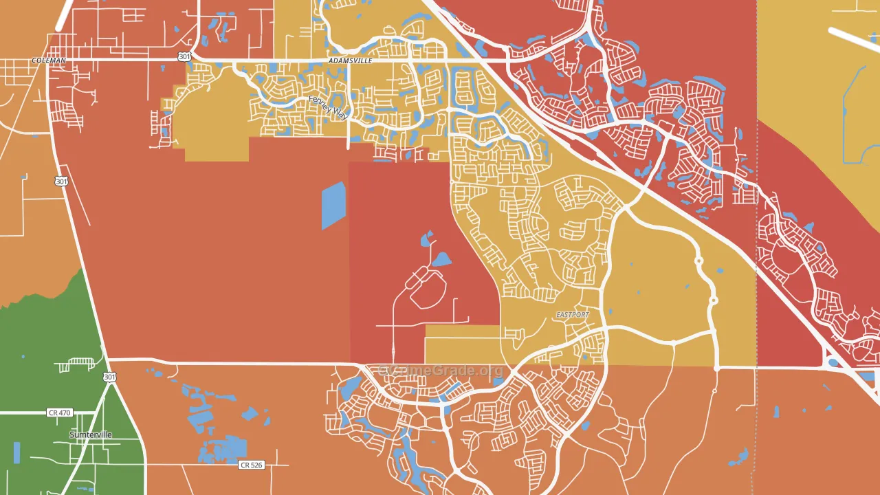 Orange Home, FL Map of Arson Rates
