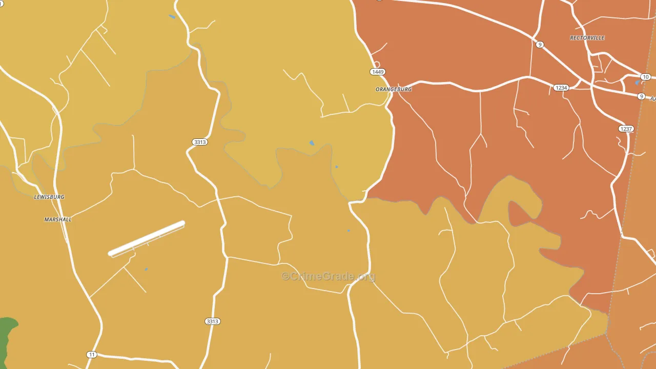 Orangeburg, KY Map of Arson Rates