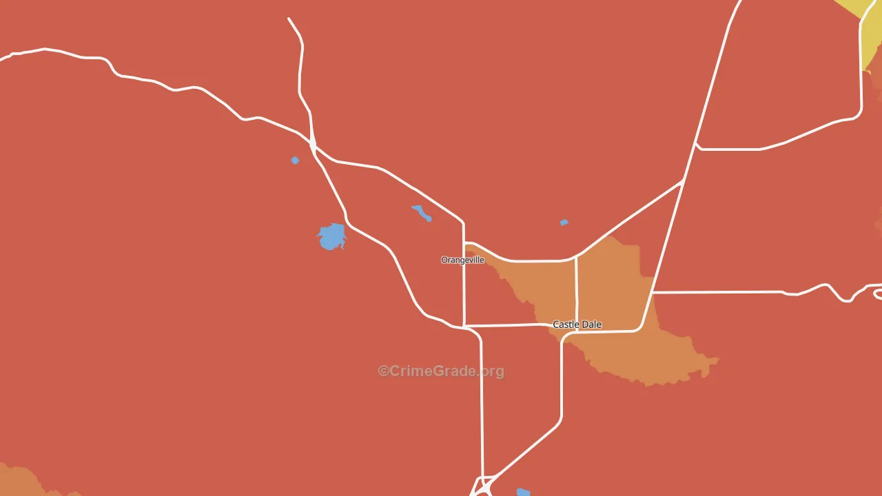 Orangeville, UT Map of Arson Rates