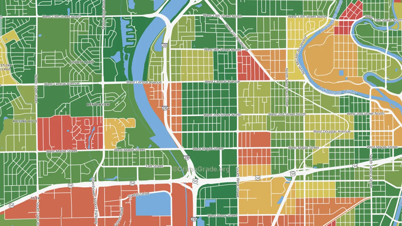 Orchard Breeze, Wichita, KS Map of Arson Rates