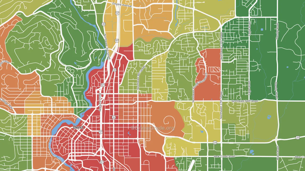Orchard District, Bend, OR Map of Arson Rates
