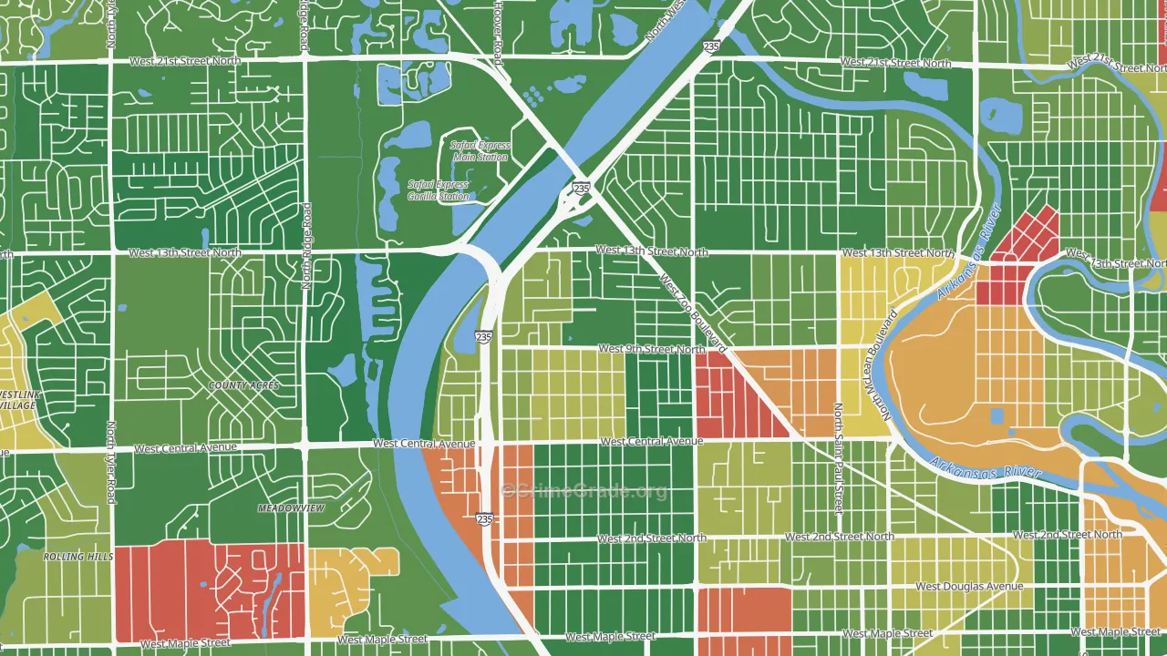 Orchard Park, Wichita, KS Map of Arson Rates