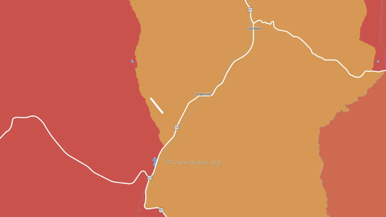 Orderville, UT Map of Arson Rates