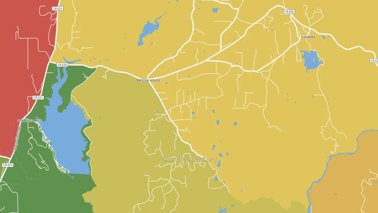 Oregon House, CA Map of Arson Rates