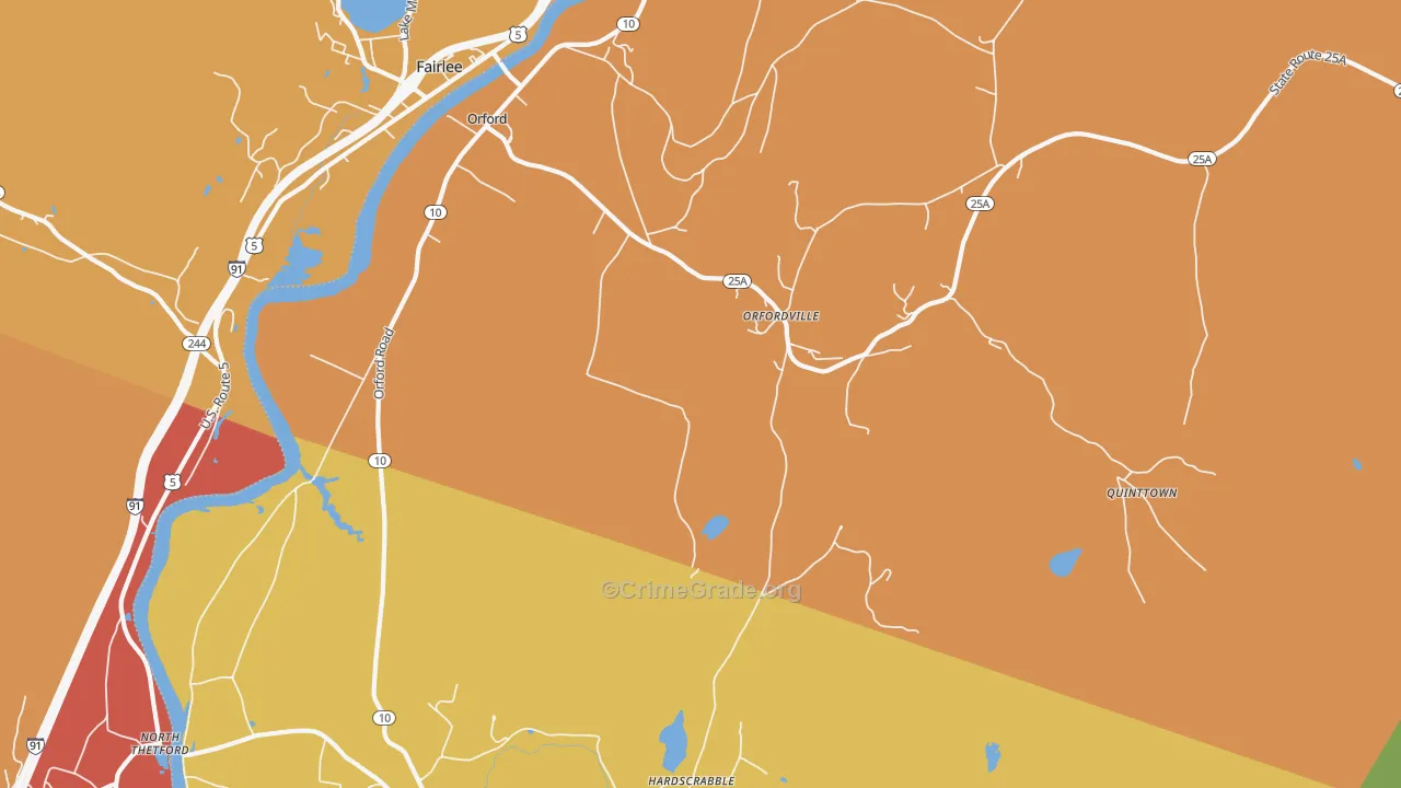 Orfordville, NH Map of Arson Rates