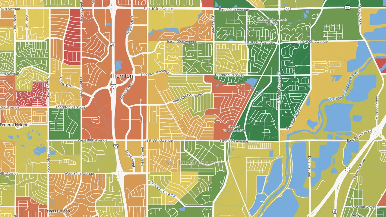 Original Thornton, Thornton, CO Map of Arson Rates