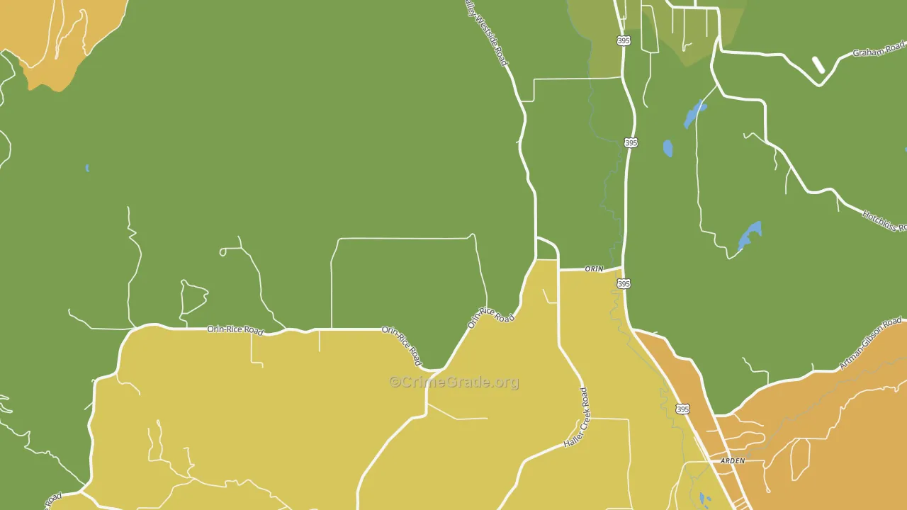 Orin, WA Map of Arson Rates