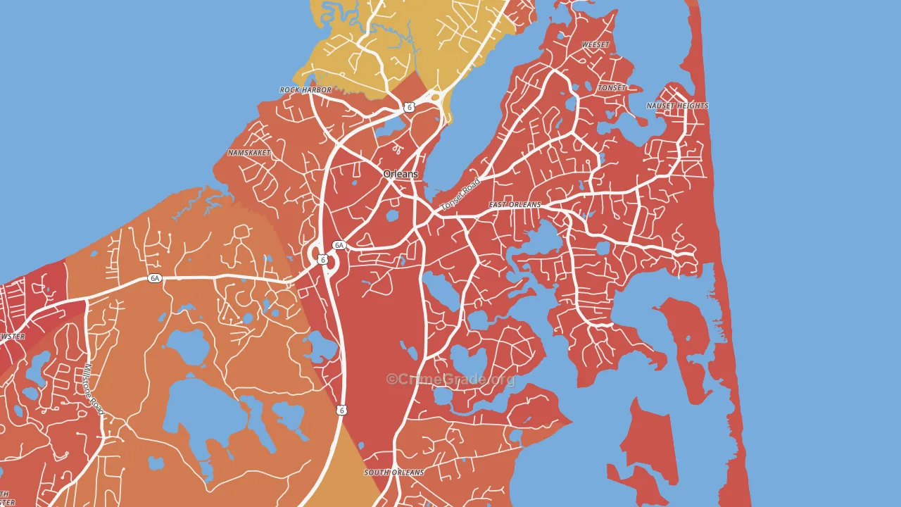 Orleans, MA Map of Arson Rates