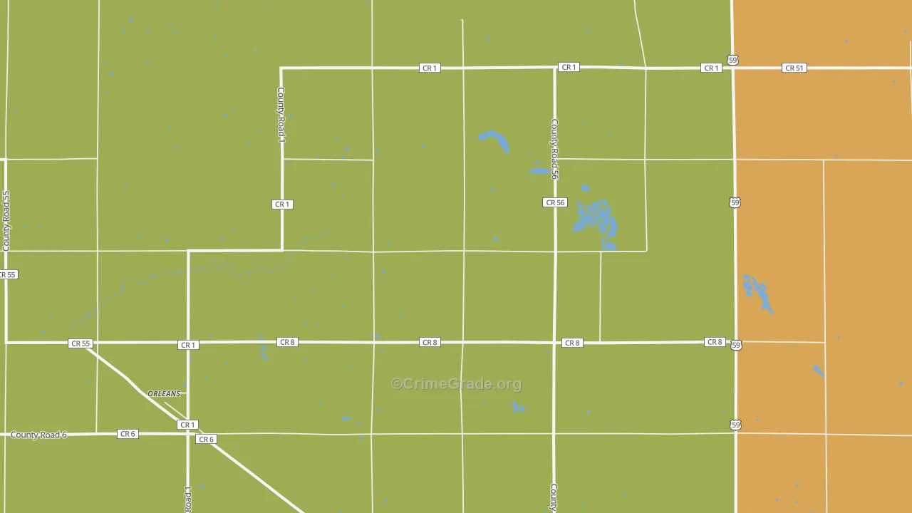 Orleans, MN Map of Arson Rates