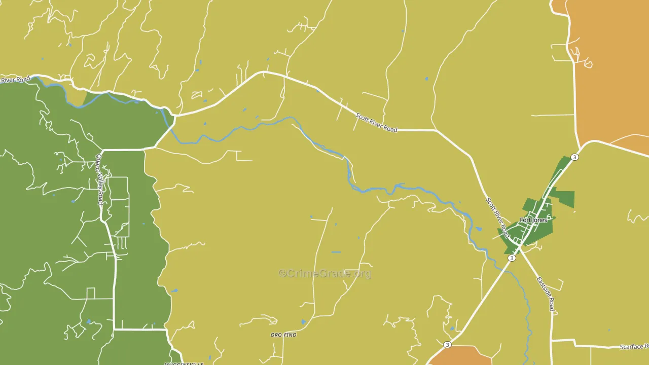Oro Fino, CA Map of Arson Rates