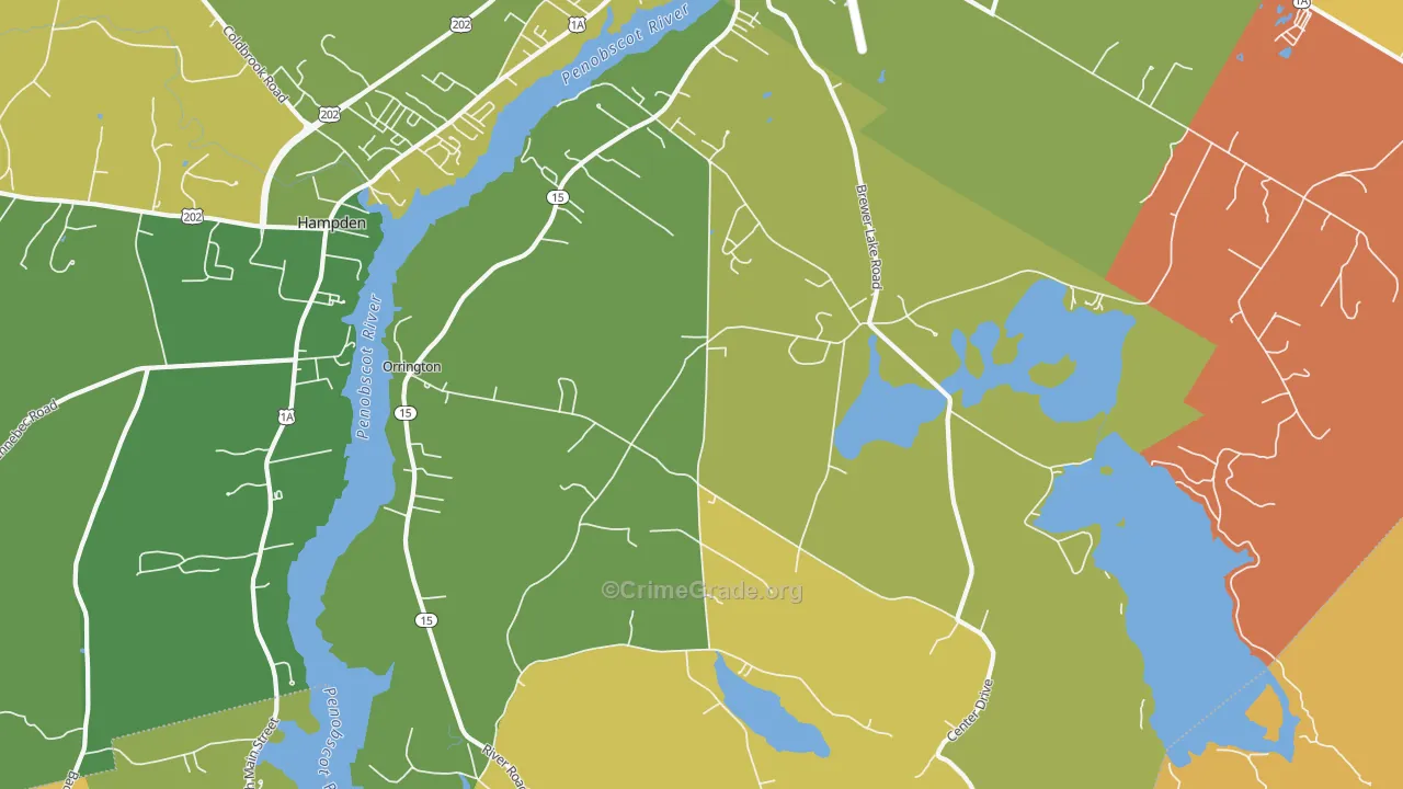Orrington, ME Map of Arson Rates