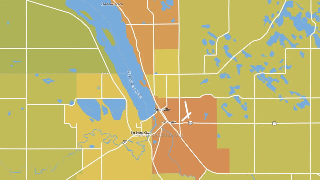 Ortonville, MN Map of Arson Rates