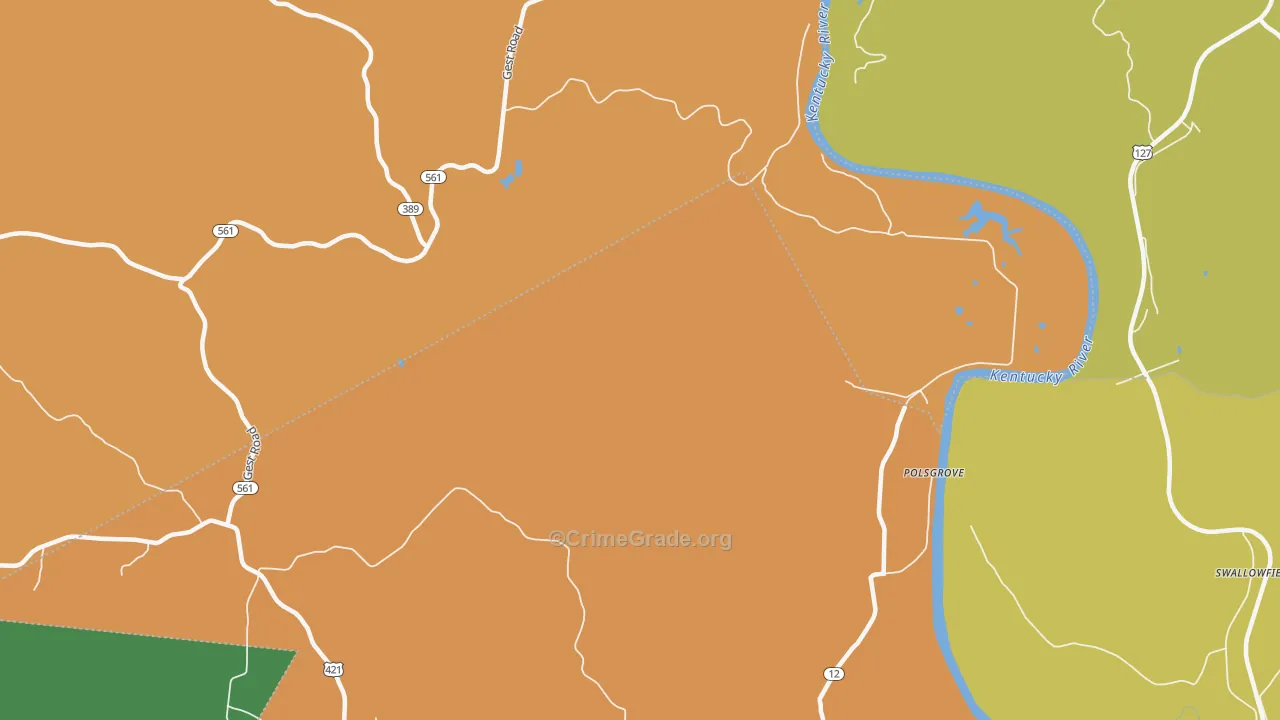 Orville, KY Map of Arson Rates