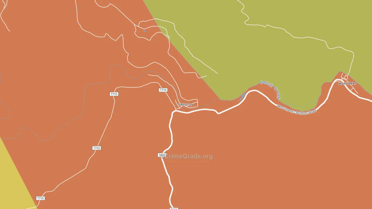 Orviston, PA Map of Arson Rates