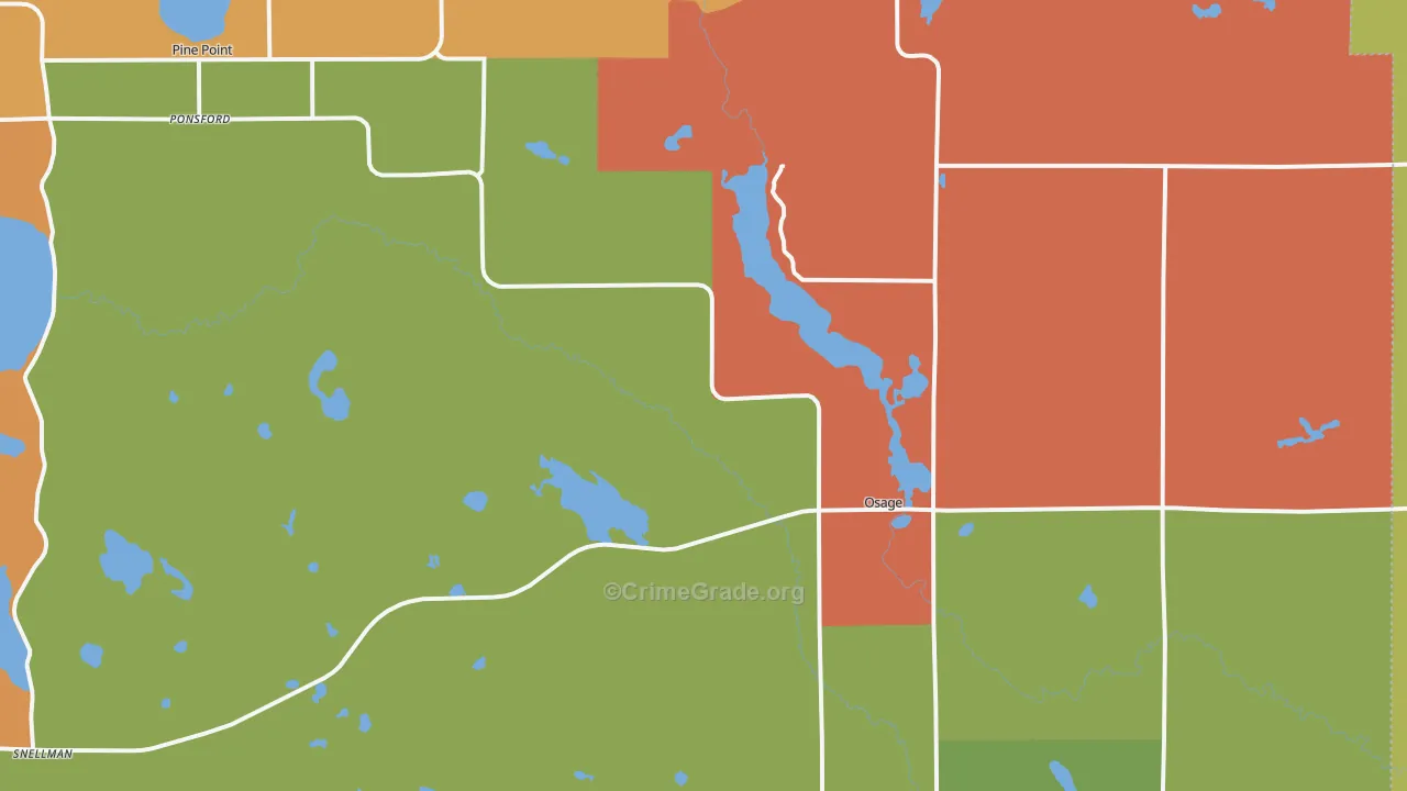 Osage, MN Map of Arson Rates